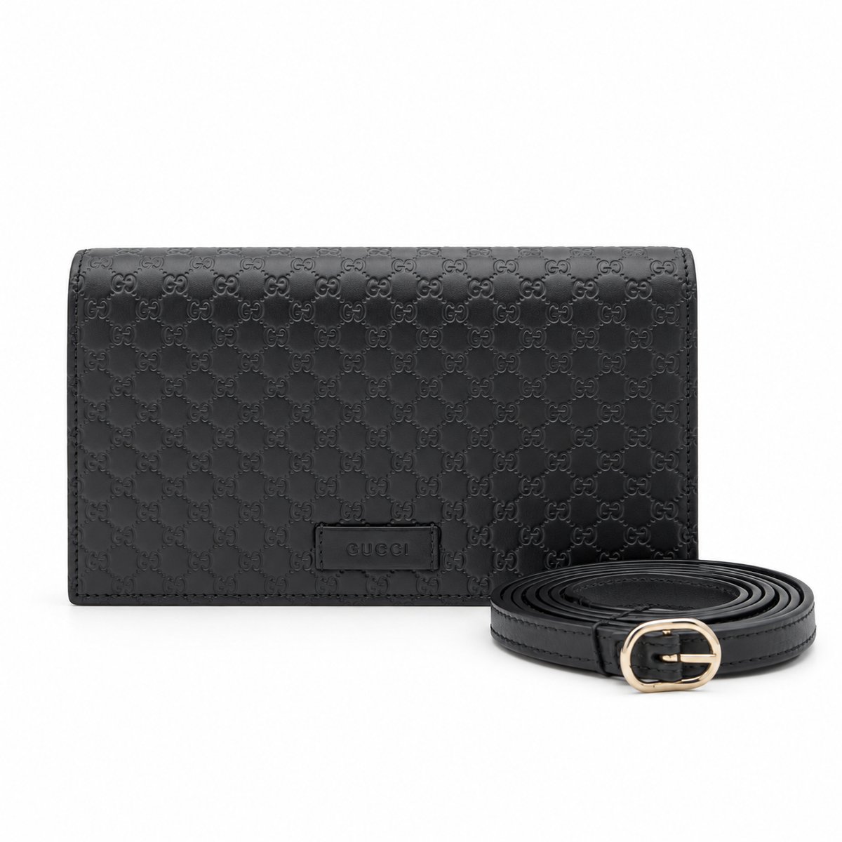 GUCCI Guccissima Black Long Leather Wallet