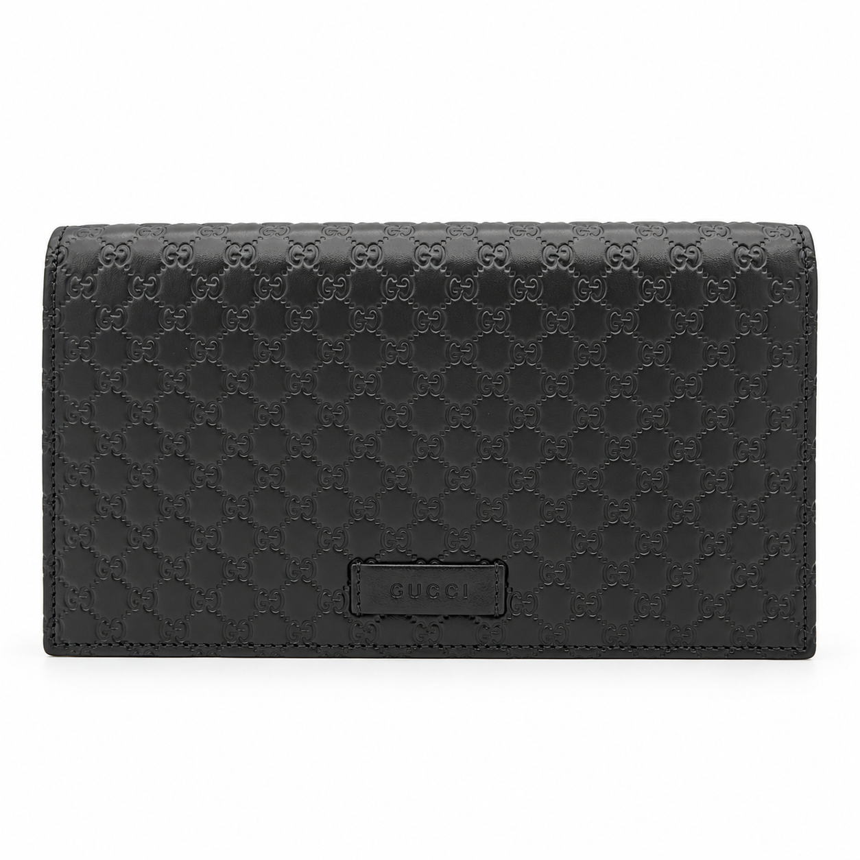 GUCCI Guccissima Black Long Leather Wallet