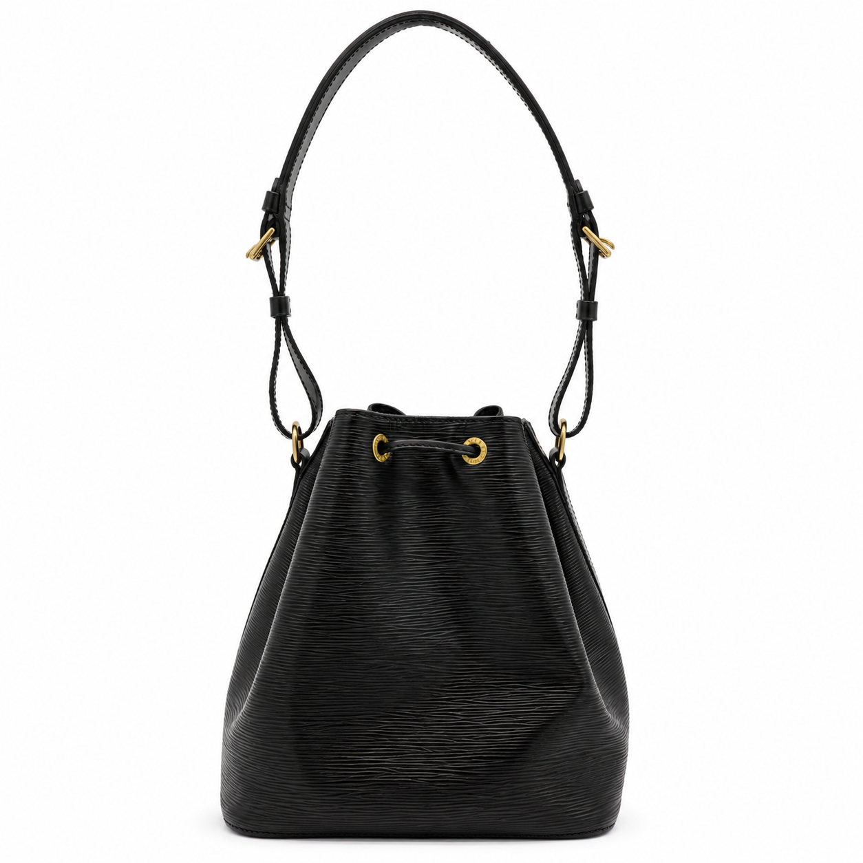 Louis Vuitton Petite Noe Drawstring Bucket Bag Black Epi Leather