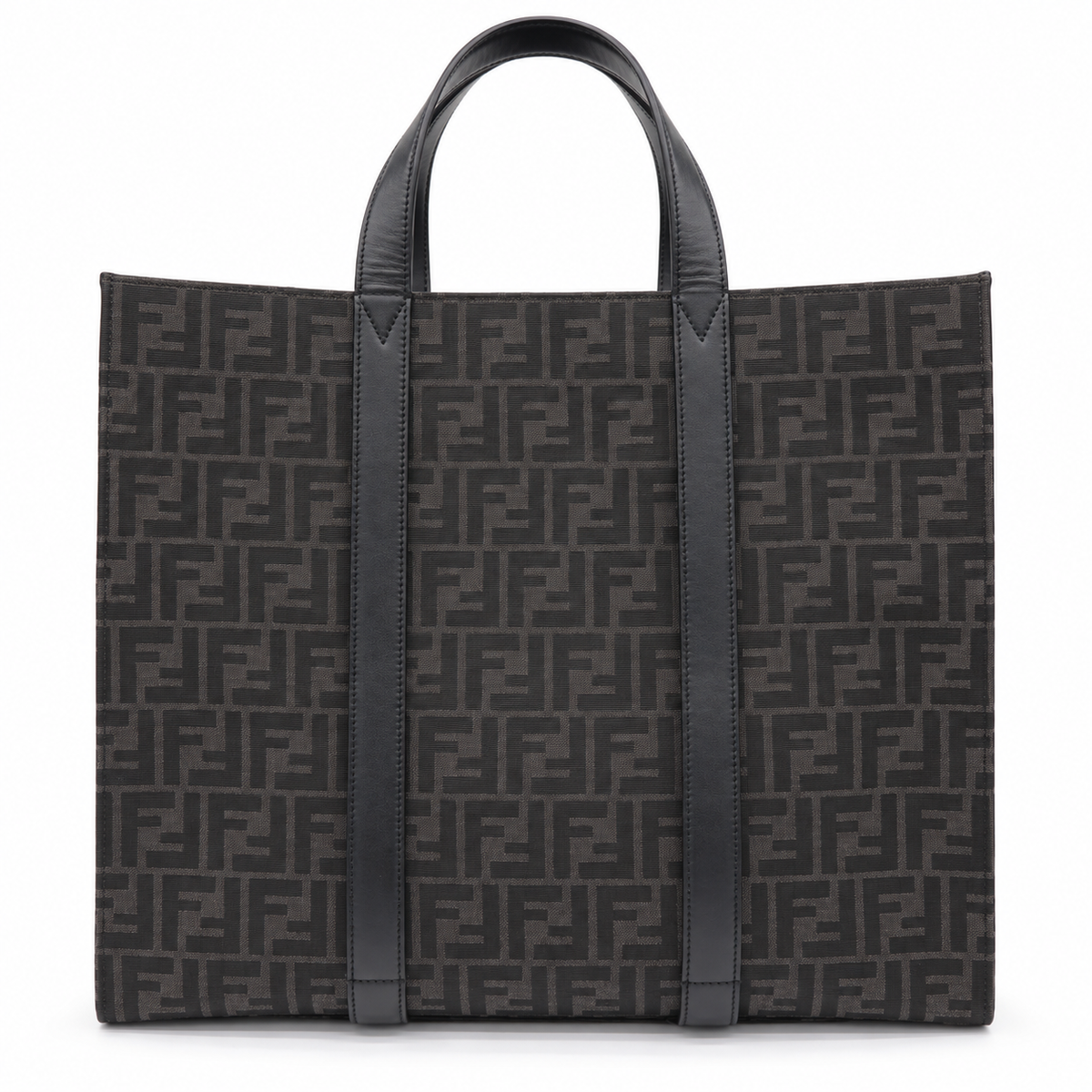 Fendi Jacquard Shopper Tote Bag - Black