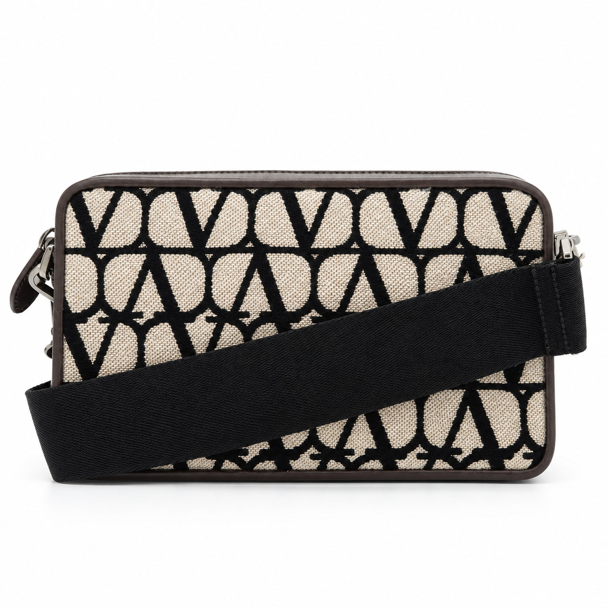 Valentino Garavani Toile Iconographe Shoulder Bag-Beige/ Black/ Brown - Pristine Condition
