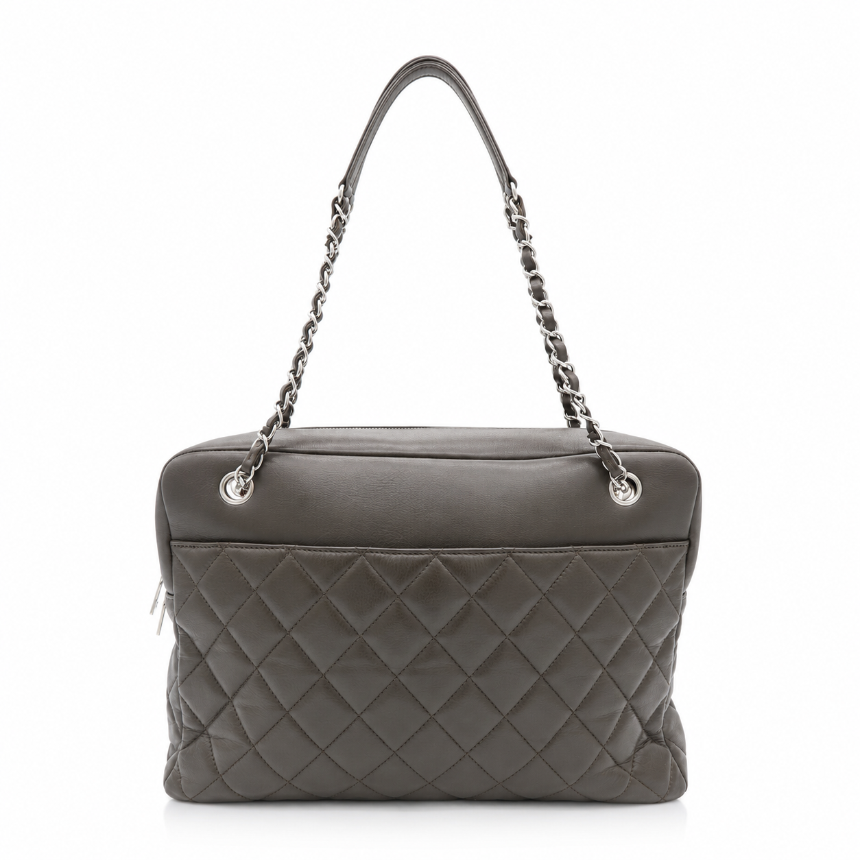 Chanel Quilted CC Lambskin Leather Bowler Shoulder Bag