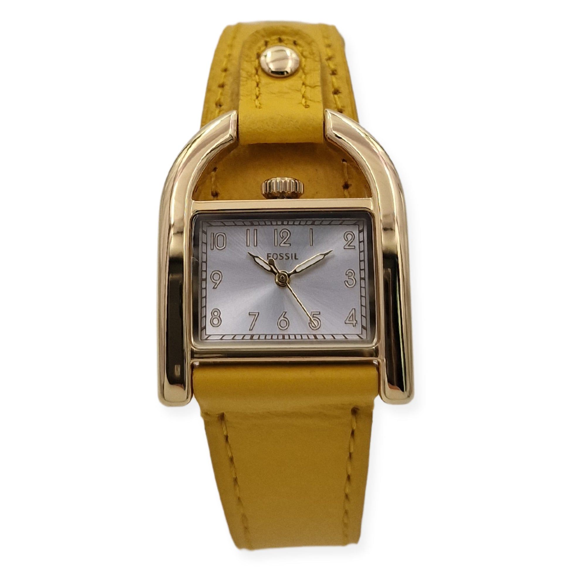 Fossil Women's Harwell Analog Yellow Leather Strap Watch - ES5281