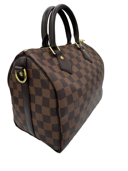 Louis Vuitton Speedy 25 Damier Ebene Canvas Brown Top Handle Handbag