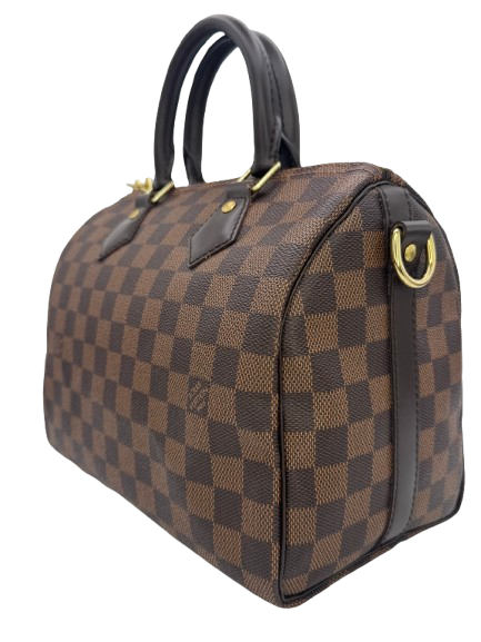 Louis Vuitton Speedy 25 Damier Ebene Canvas Brown Top Handle Handbag