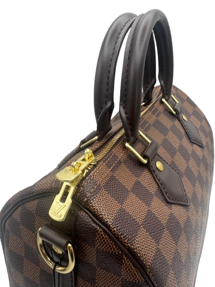 Louis Vuitton Speedy 25 Damier Ebene Canvas Brown Top Handle Handbag