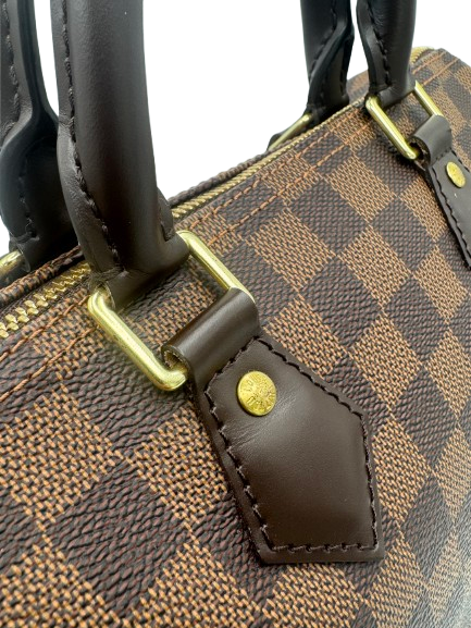 Louis Vuitton Speedy 25 Damier Ebene Canvas Brown Top Handle Handbag