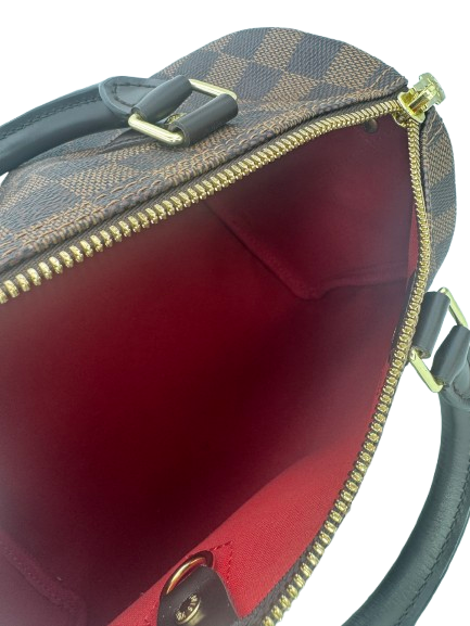 Louis Vuitton Speedy 25 Damier Ebene Canvas Brown Top Handle Handbag