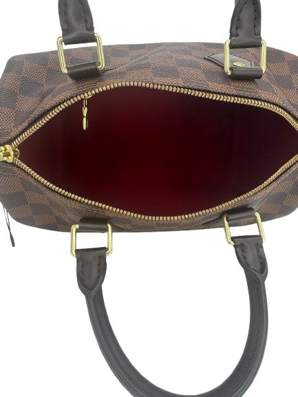 Louis Vuitton Speedy 25 Damier Ebene Canvas Brown Top Handle Handbag