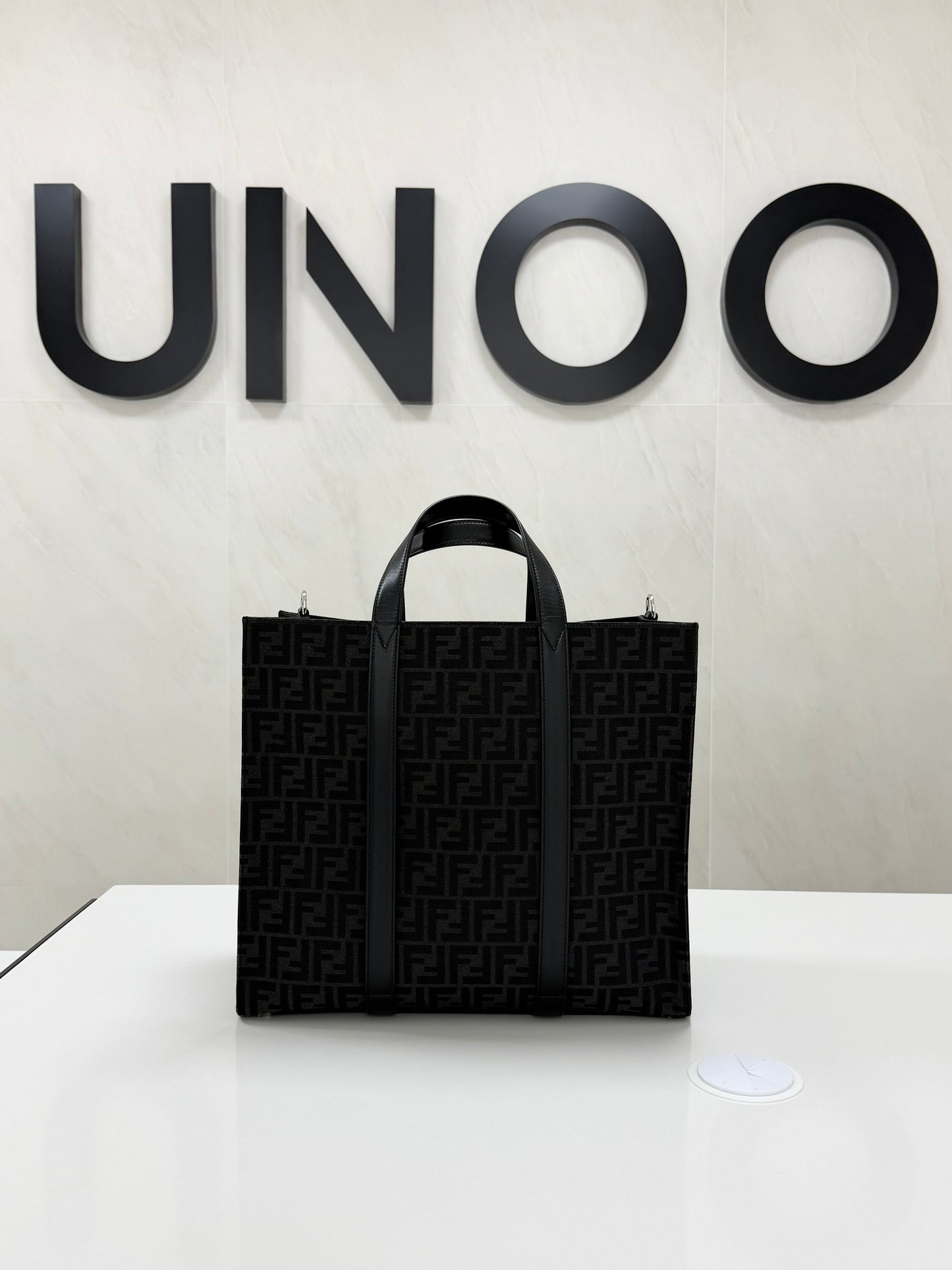 Fendi Jacquard Shopper Tote Bag - Black