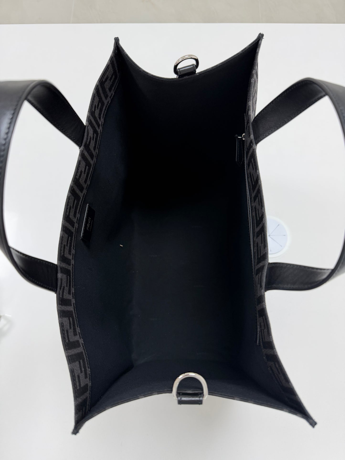 Fendi Jacquard Shopper Tote Bag - Black