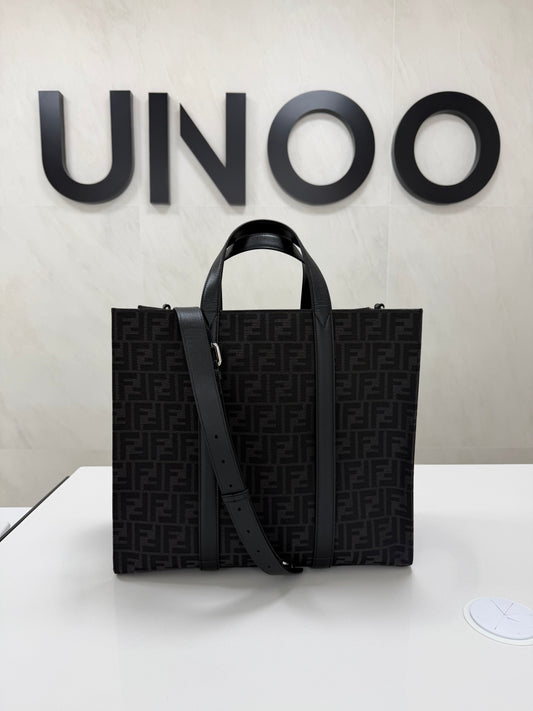 Fendi Jacquard Shopper Tote Bag - Black