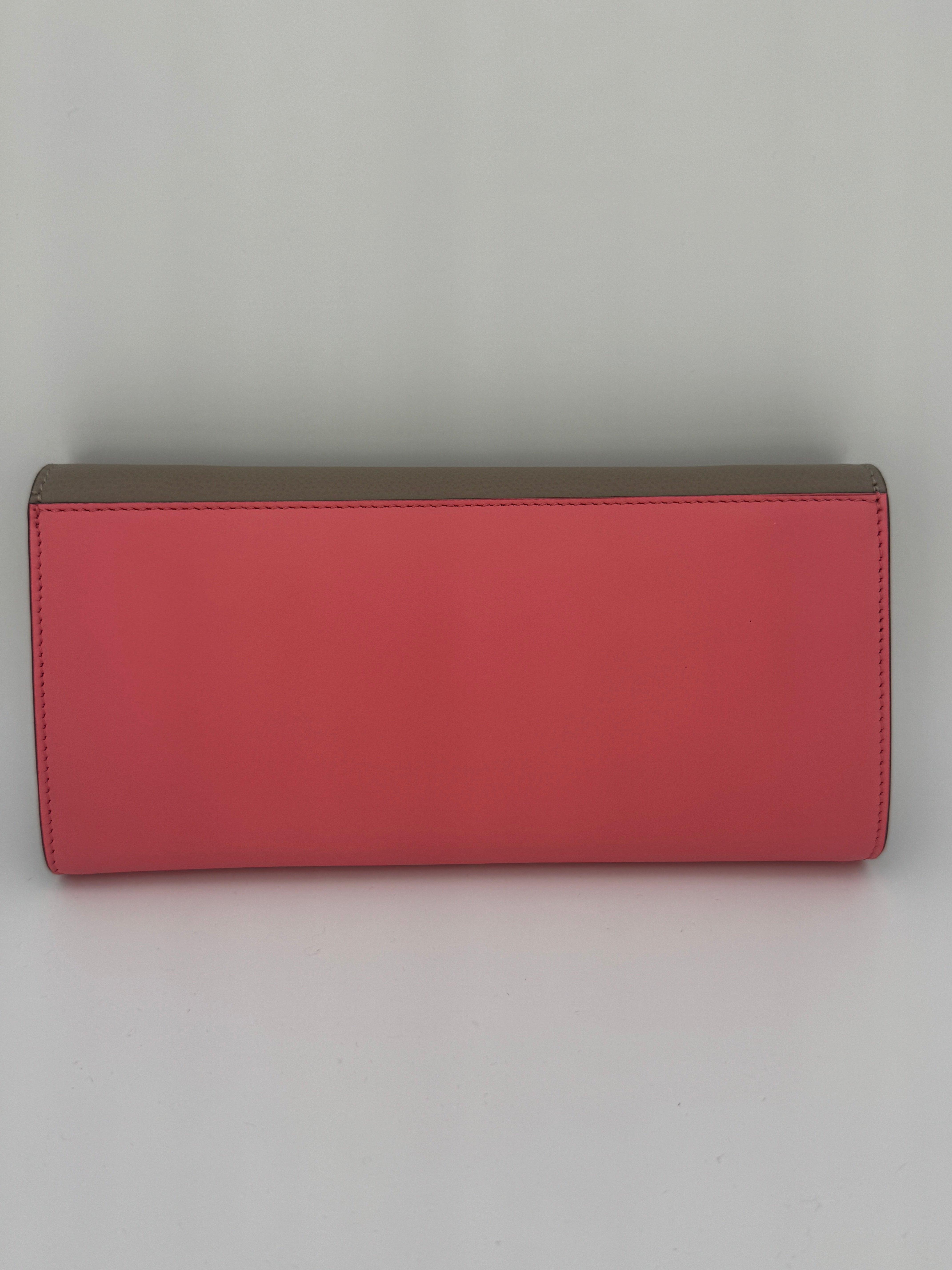 Fendi Pink Dalia/Tortora Leather Continental Wallet