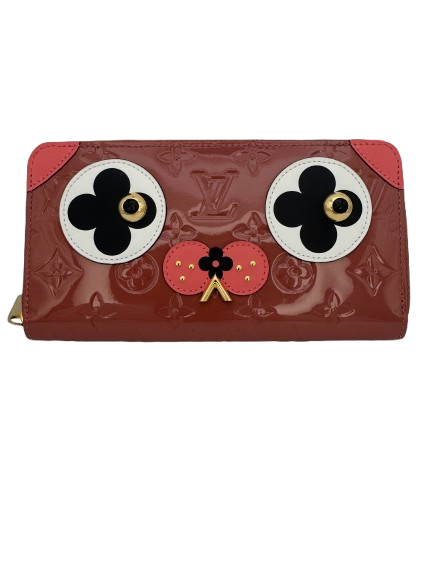 Louis Vuitton Zippy Wallet Monogram Vernis Dog Motif Patent Leather Zip Around