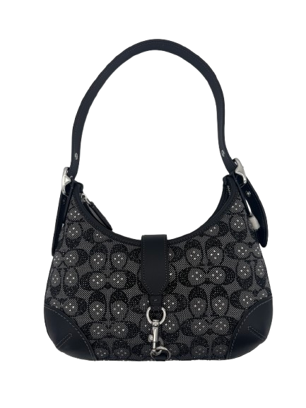 Coach Swinger 20 Crystal Signature Jacquard Shoulder Handbag – Black
