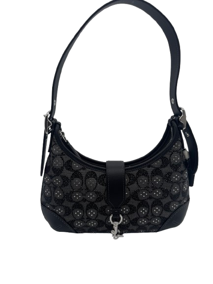 Coach Swinger 20 Crystal Signature Jacquard Shoulder Handbag – Black