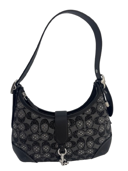 Coach Swinger 20 Crystal Signature Jacquard Shoulder Handbag – Black