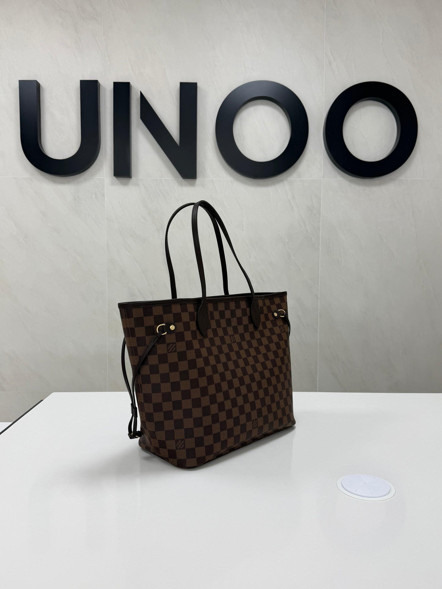 Louis Vuitton Damier Ebene Neverfull Tote Bag- Brown