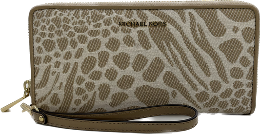 Michael Kors Women's Jet Set Travel Continental Jacquard Animal Print Wallet