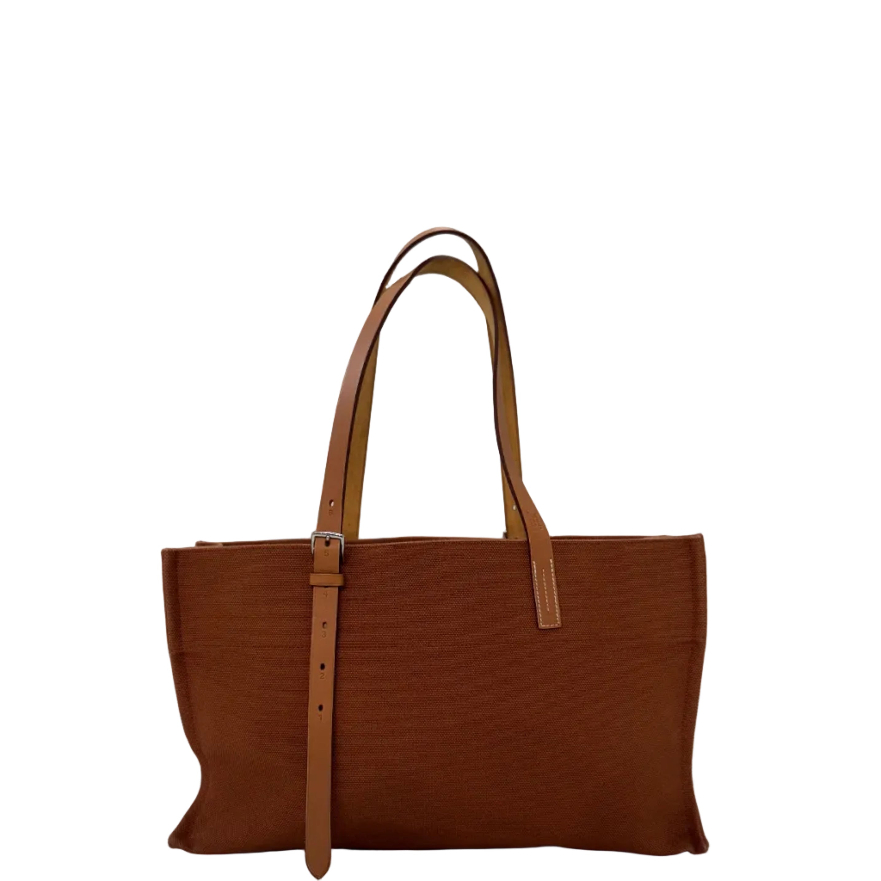 Brown tote bag on a gray background with 'UNOO' branding.