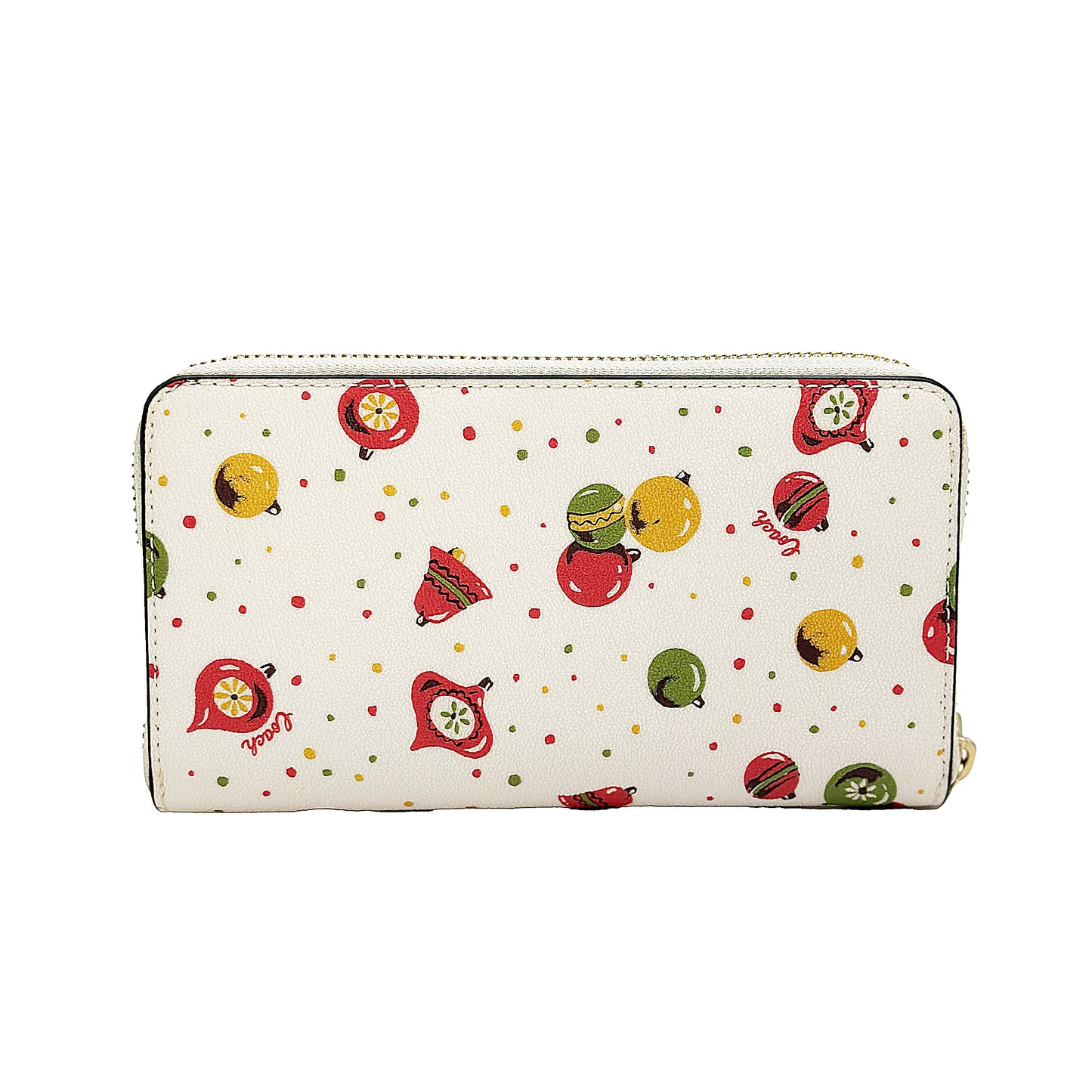 Coach Limited Edition Long Zip Around Wallet With Ornament Print In White