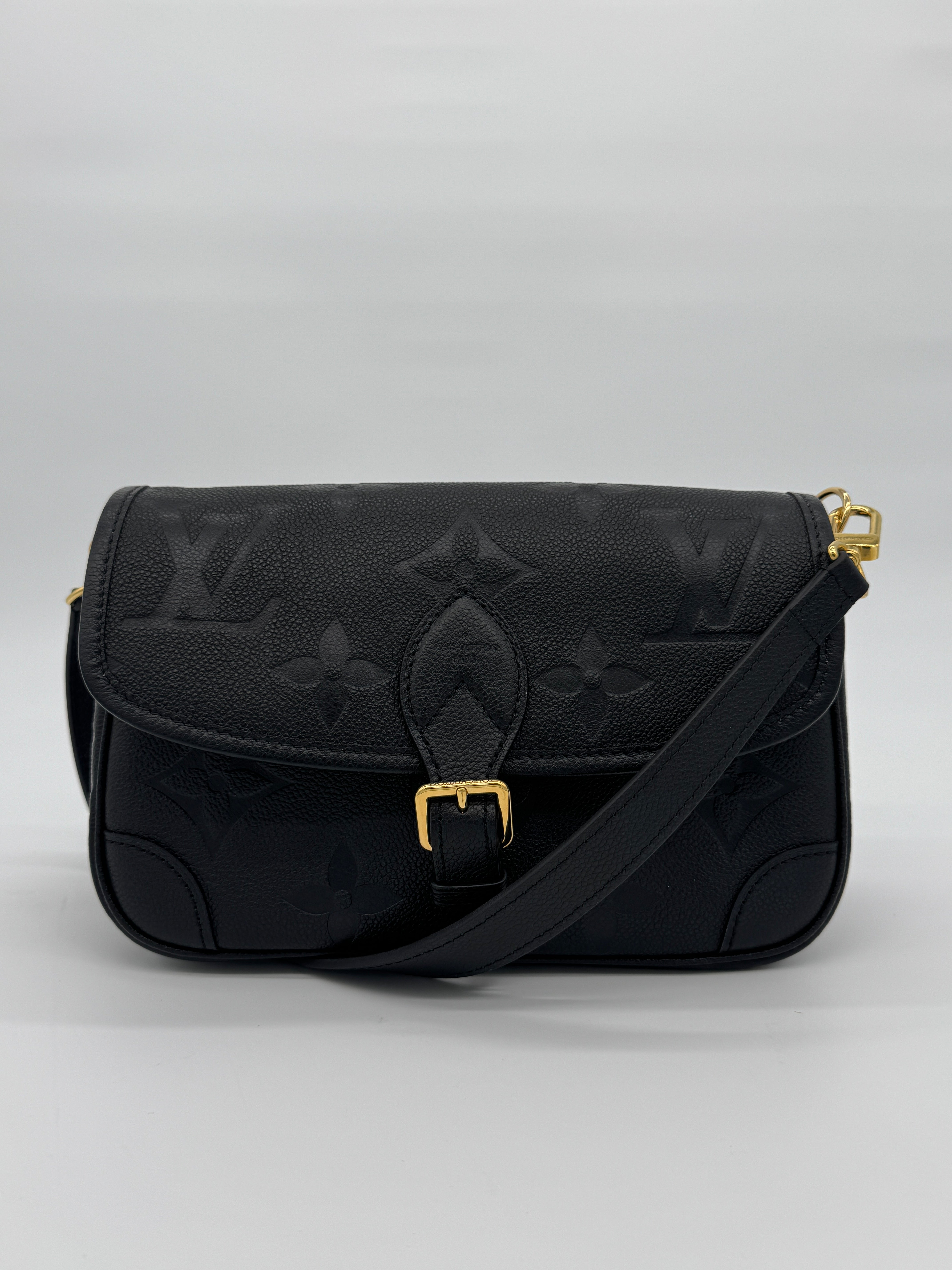 Louis Vuitton Diane Black Monogram Empreinte Leather Crossbody Bag