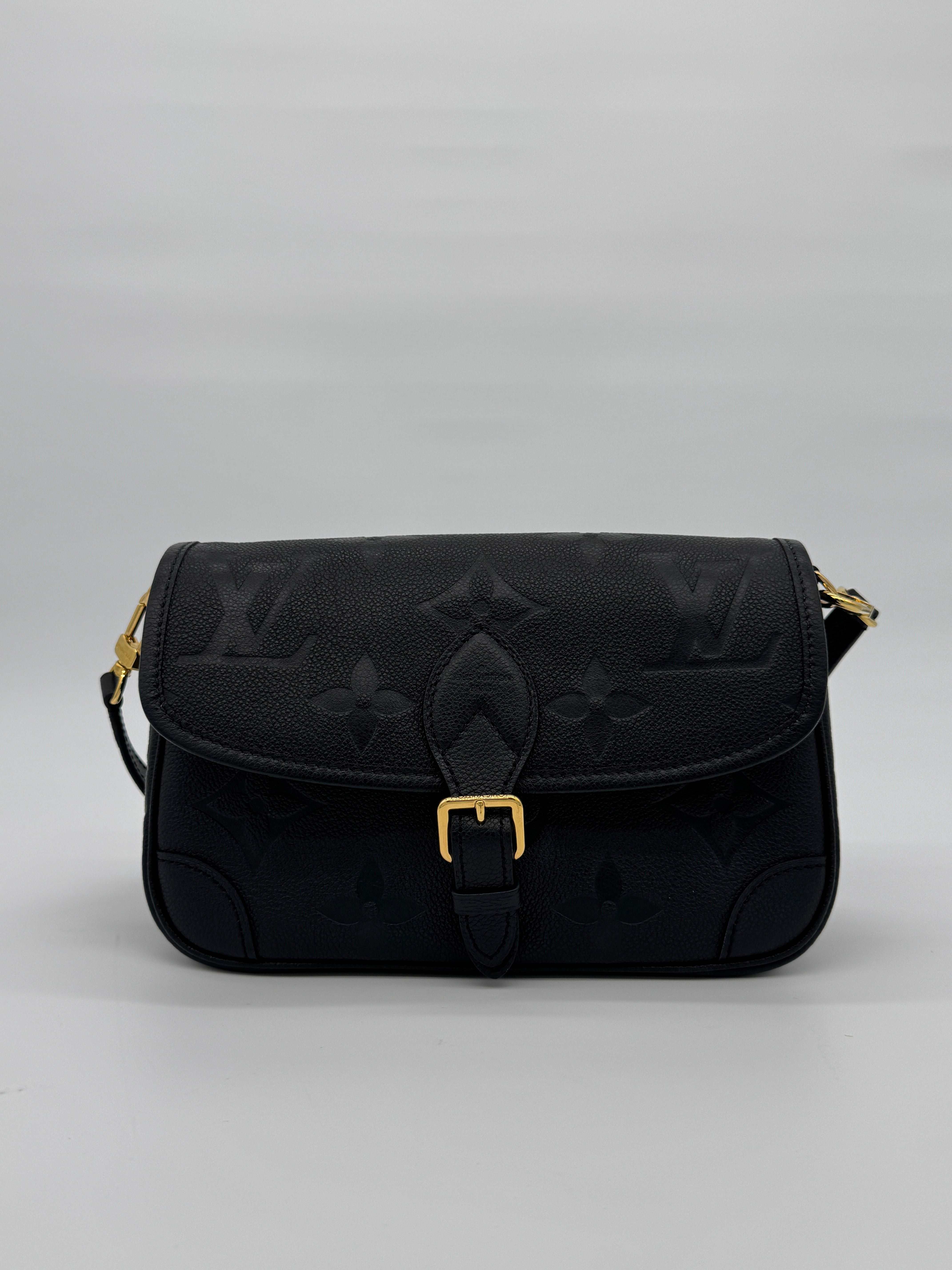 Louis Vuitton Diane Black Monogram Empreinte Leather Crossbody Bag