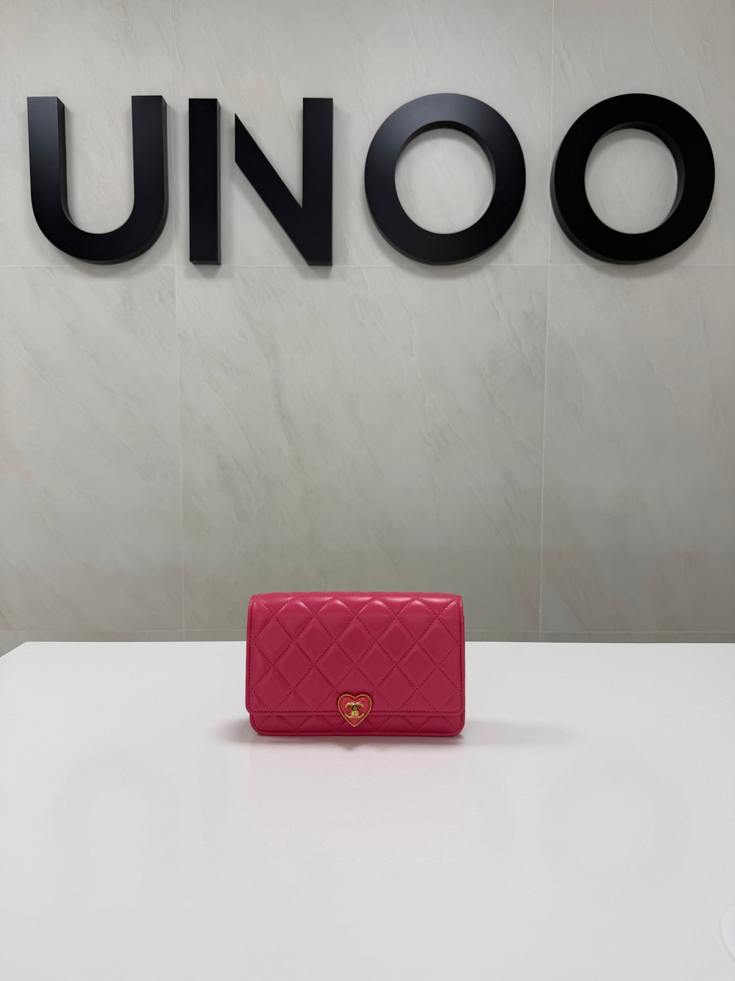 Chanel Matrasse Heart Chain Wallet Pink - PRE OWNED