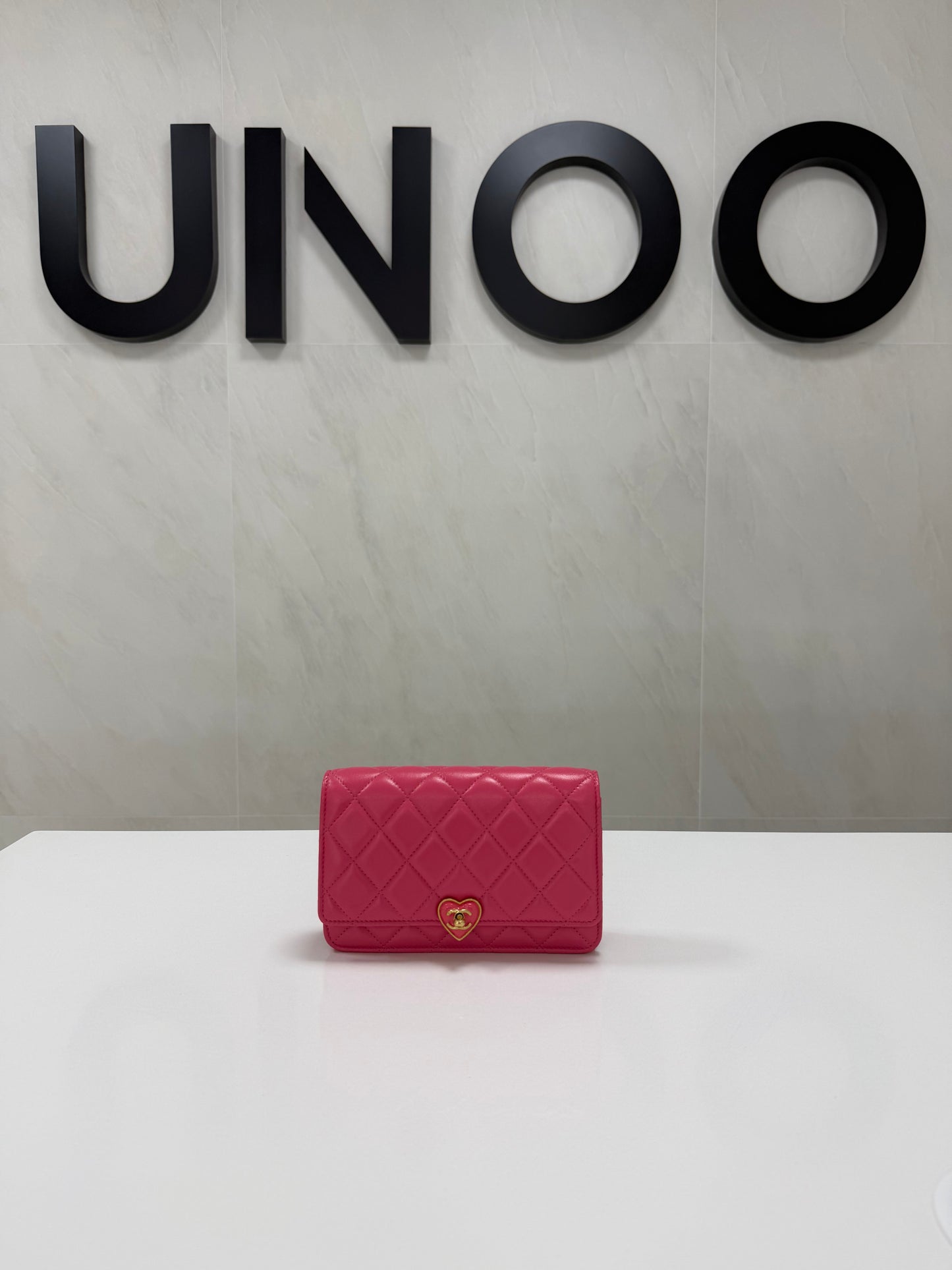 Chanel Matrasse Heart Chain Wallet Pink - PRE OWNED