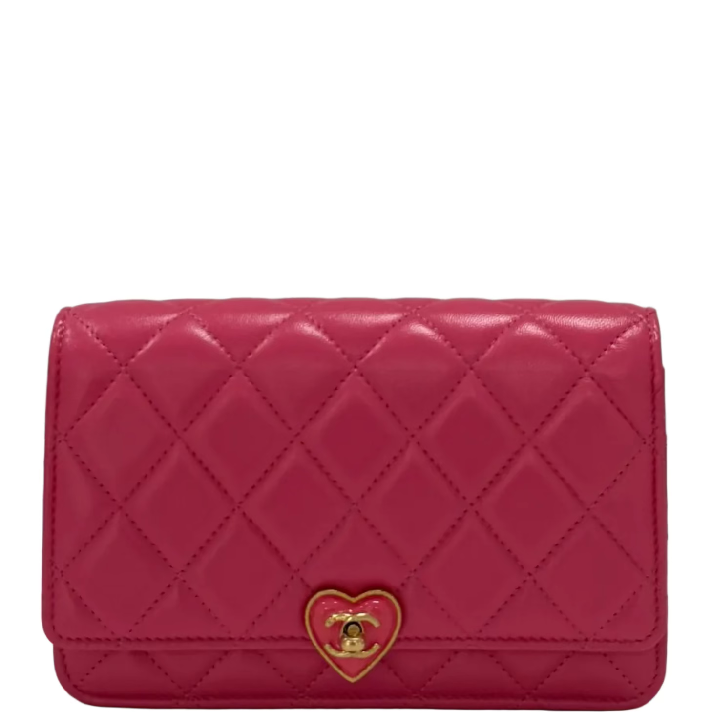Chanel Matrasse Heart Chain Wallet Pink - PRE OWNED