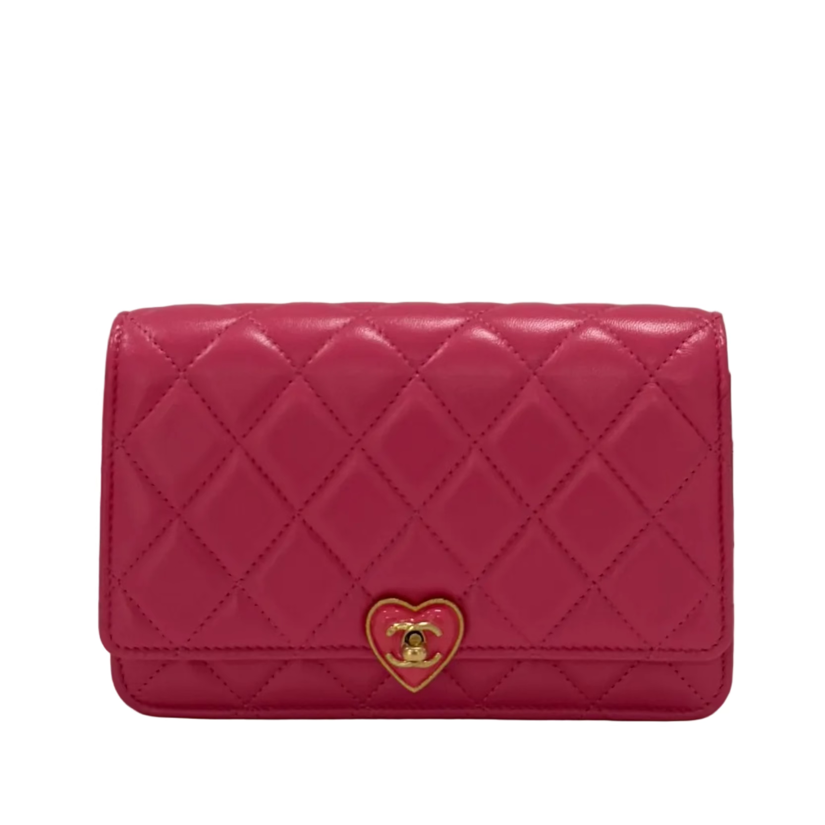 Chanel Matrasse Heart Chain Wallet Pink - PRE OWNED