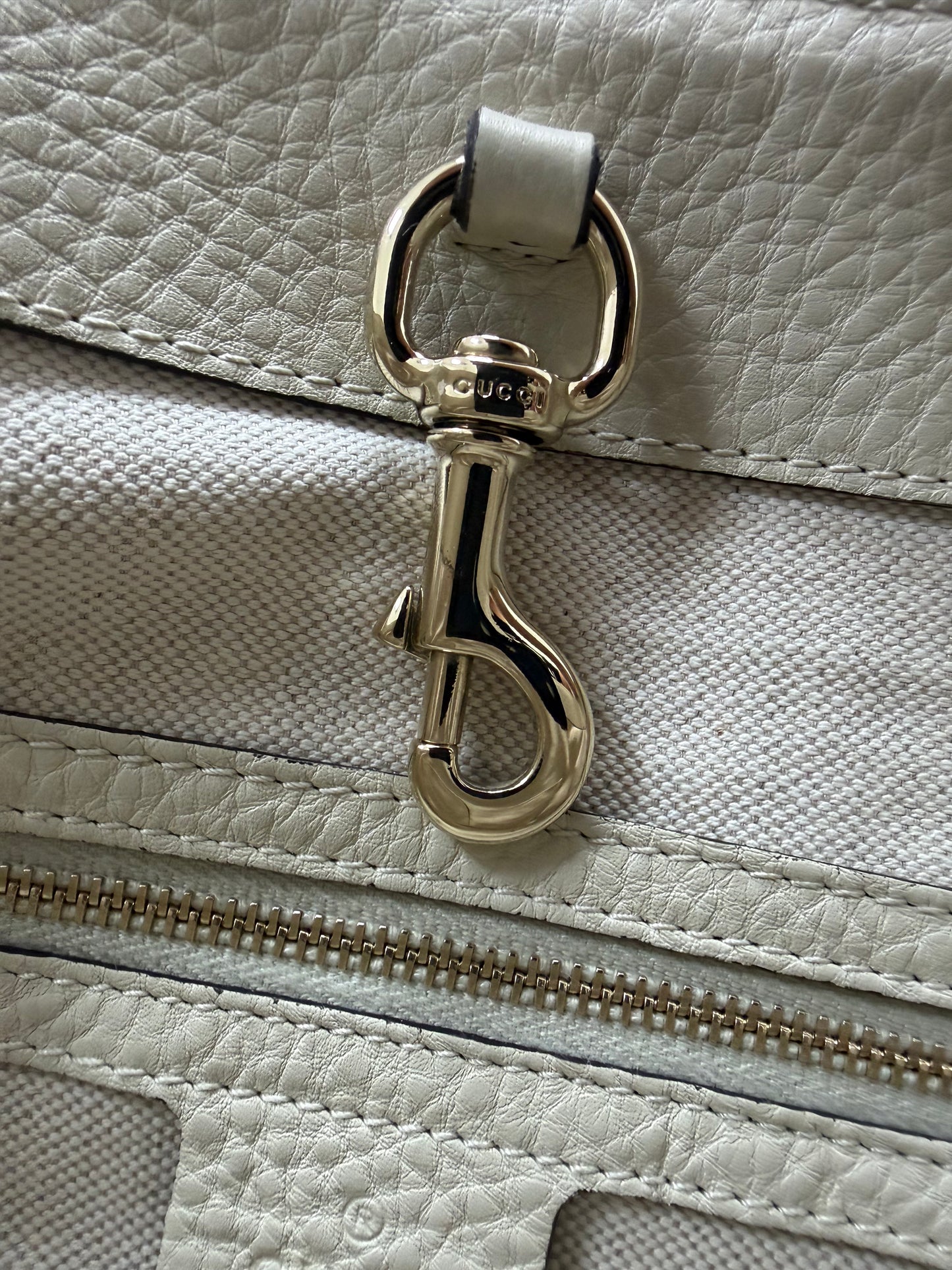 Gucci Bamboo Raffia Tote Bag White/Orange - PRE OWNED