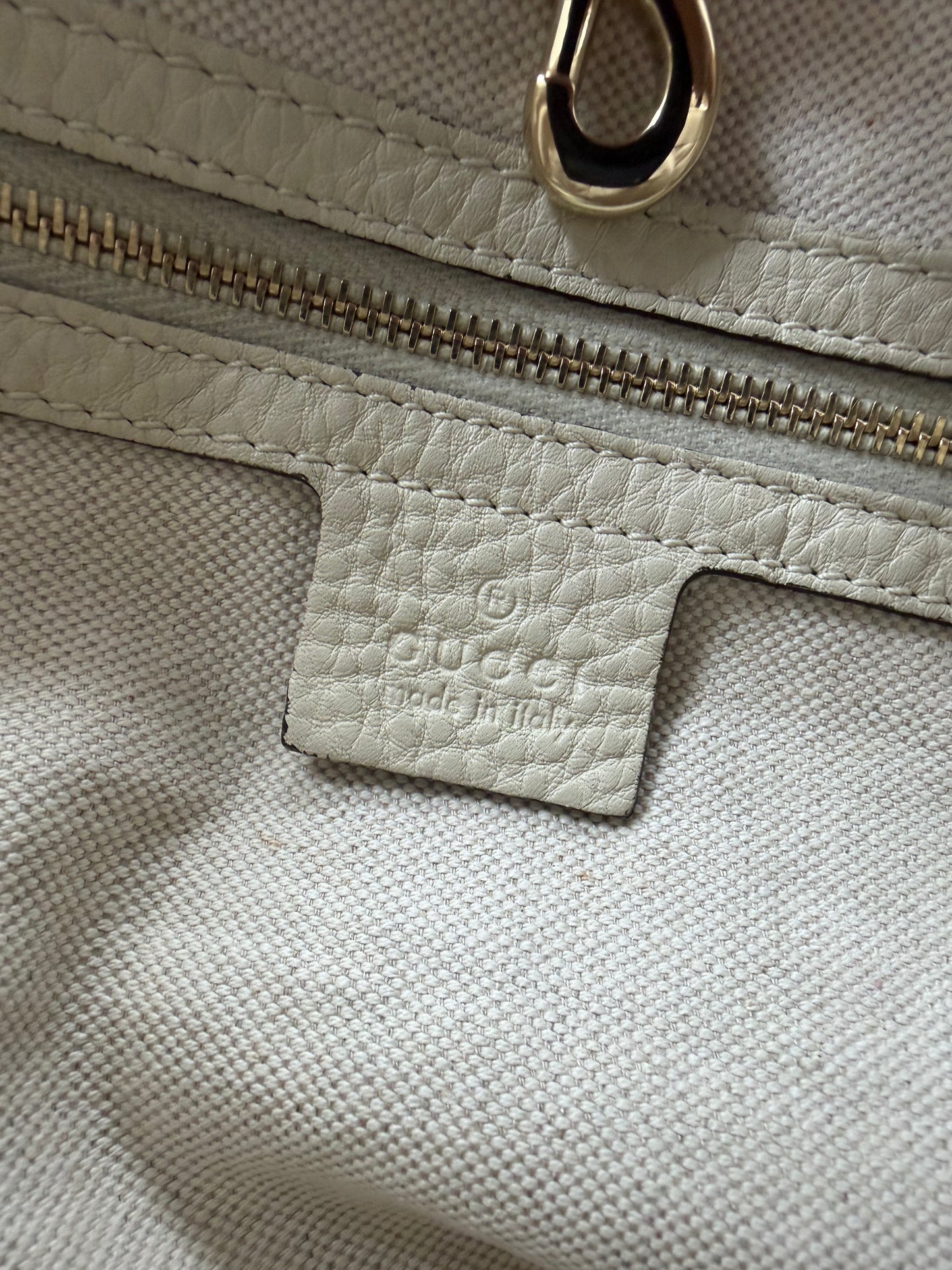 Gucci Bamboo Raffia Tote Bag White/Orange - PRE OWNED