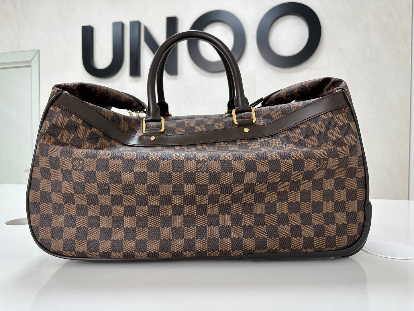 Louis Vuitton Eole 50 Damier Ebene Rolling Duffle with Hidden Handle - Pre Loved