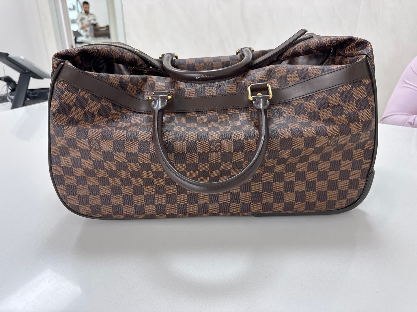 Louis Vuitton Eole 50 Damier Ebene Rolling Duffle with Hidden Handle - Pre Loved