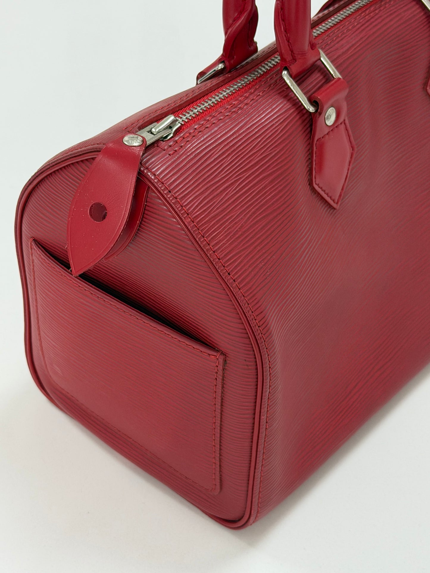 LOUIS VUITTON Epi Speedy 25 Hand Bag Castilian Red M43017 LV Auth 139881
