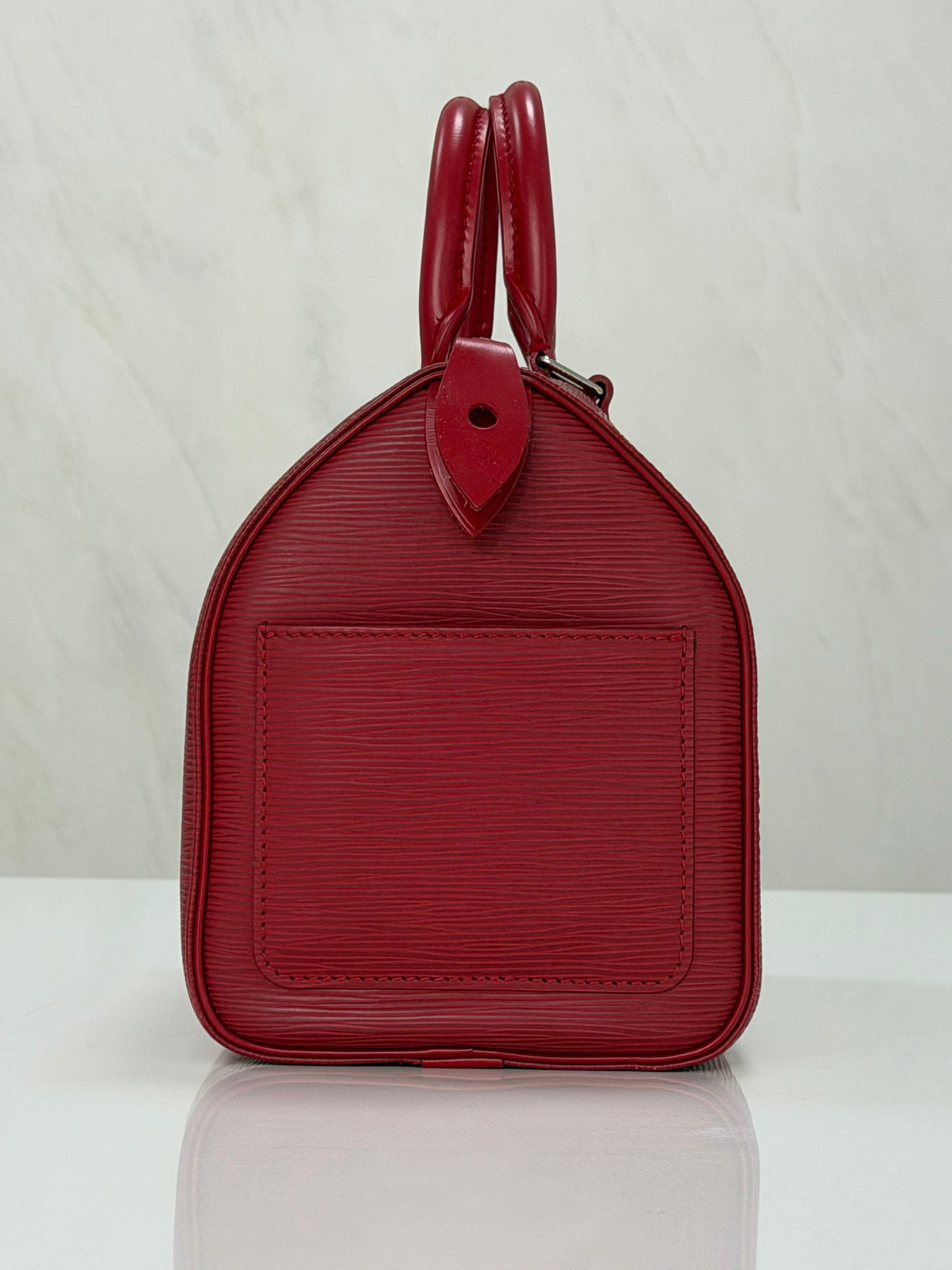 LOUIS VUITTON Epi Speedy 25 Hand Bag Castilian Red M43017 LV Auth 139881