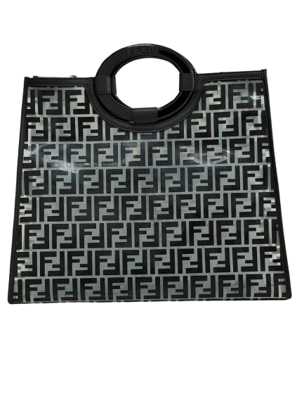 Fendi Black/Clear FF PVC and Leather Runaway Tote - PRE OWNED