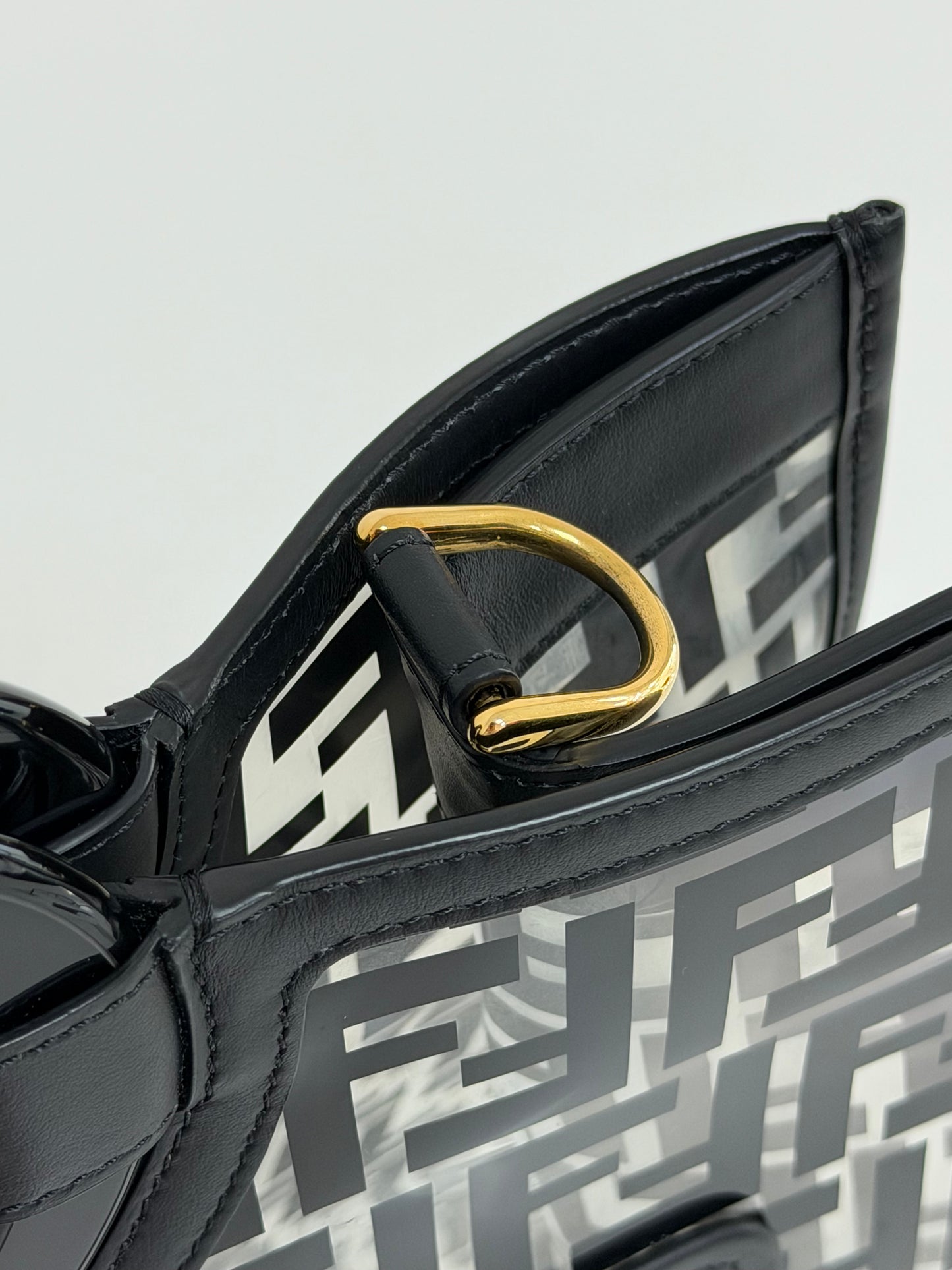 Fendi Black/Clear FF PVC and Leather Runaway Tote - PRE OWNED