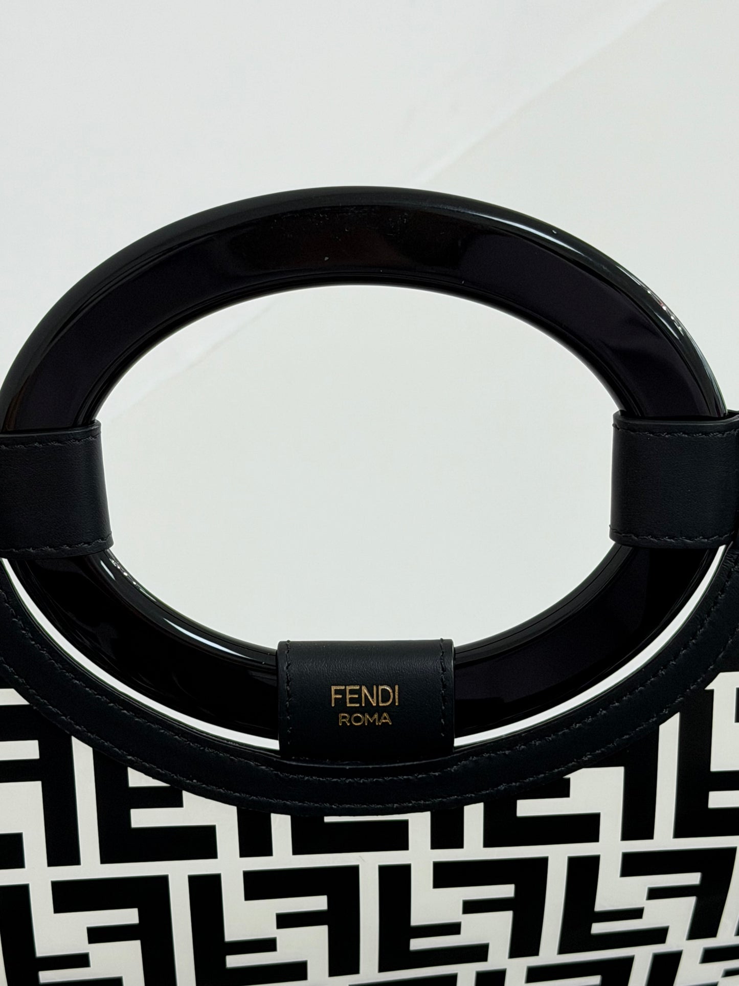 Fendi Black/Clear FF PVC and Leather Runaway Tote - PRE OWNED