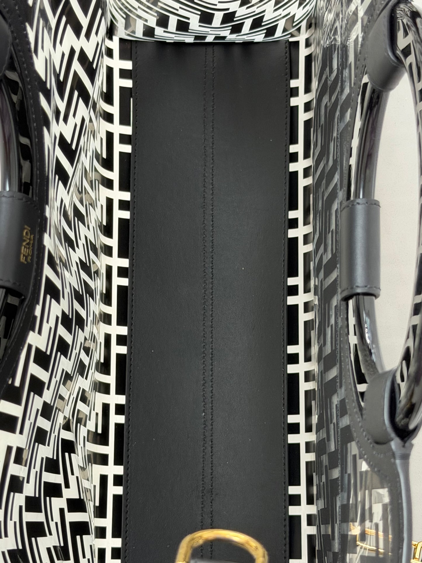 Fendi Black/Clear FF PVC and Leather Runaway Tote - PRE OWNED