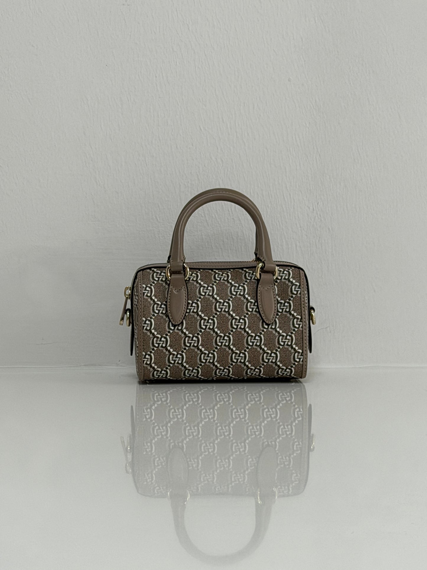 Gucci GG Shadow Monogram Coated Canvas/Leather Mini Ophidia Bowler Bag - PRE OWNED