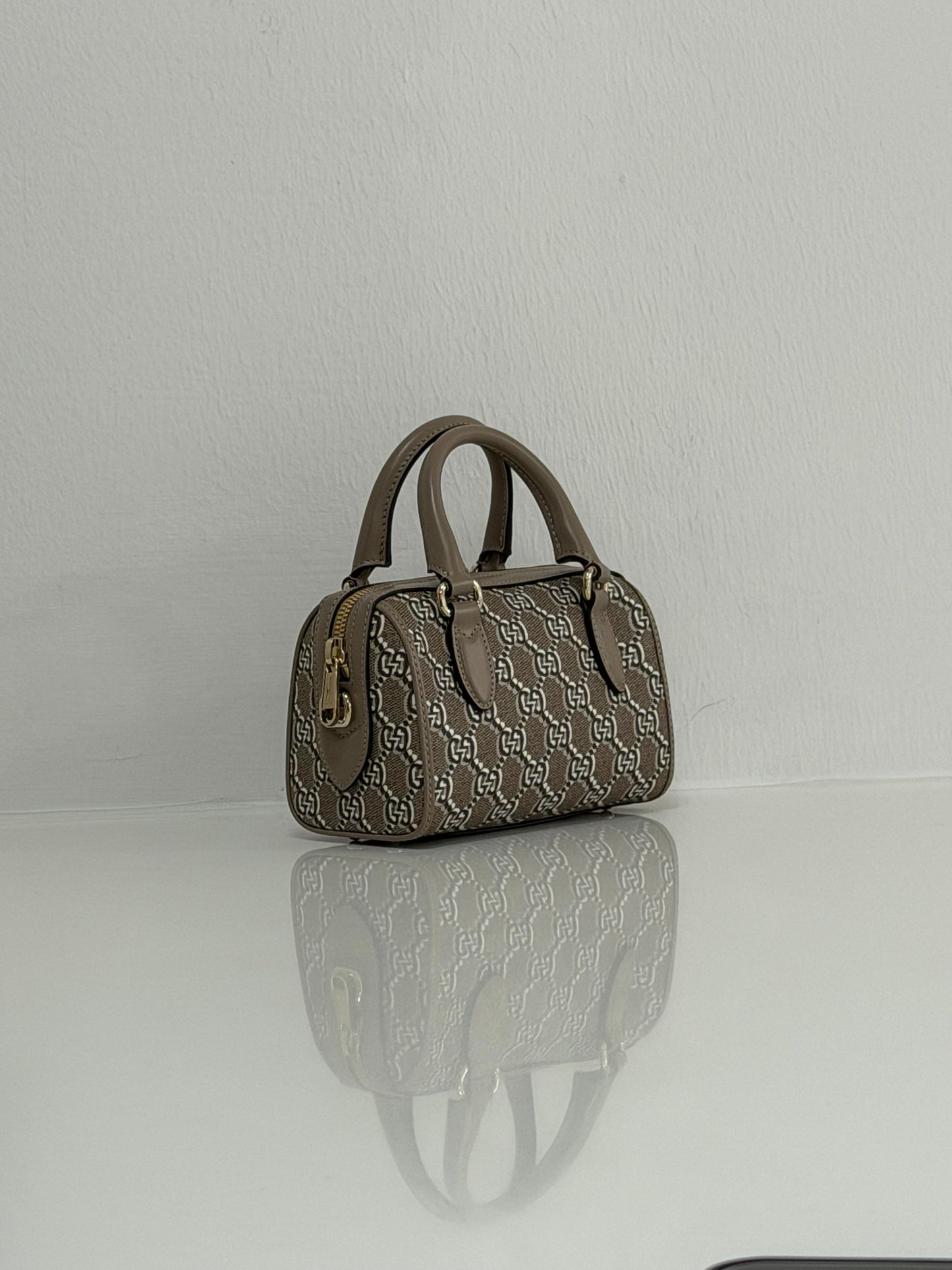 Gucci GG Shadow Monogram Coated Canvas/Leather Mini Ophidia Bowler Bag - PRE OWNED