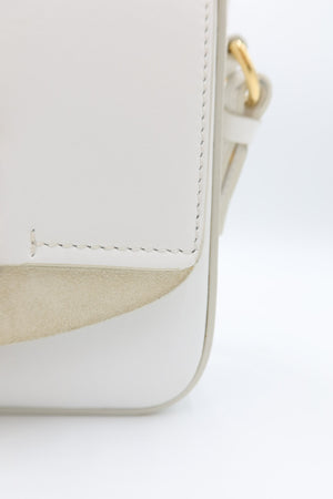 Chloé Shiny Calfskin Suede Mini C Double Carry Bag Brilliant White – additional photo 9