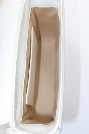 Chloé Shiny Calfskin Suede Mini C Double Carry Bag Brilliant White – additional photo 7