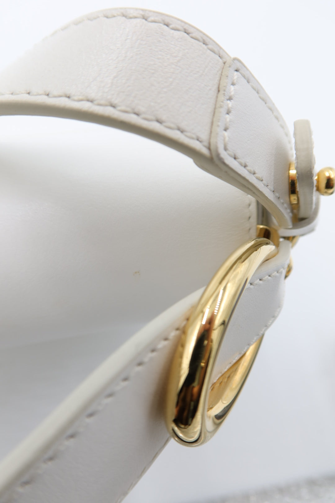 Chloé Shiny Calfskin Suede Mini C Double Carry Bag Brilliant White – additional photo 15