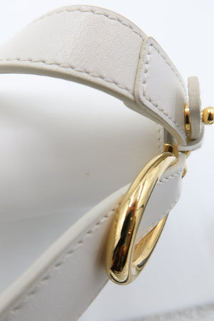 Chloé Shiny Calfskin Suede Mini C Double Carry Bag Brilliant White – additional photo 15