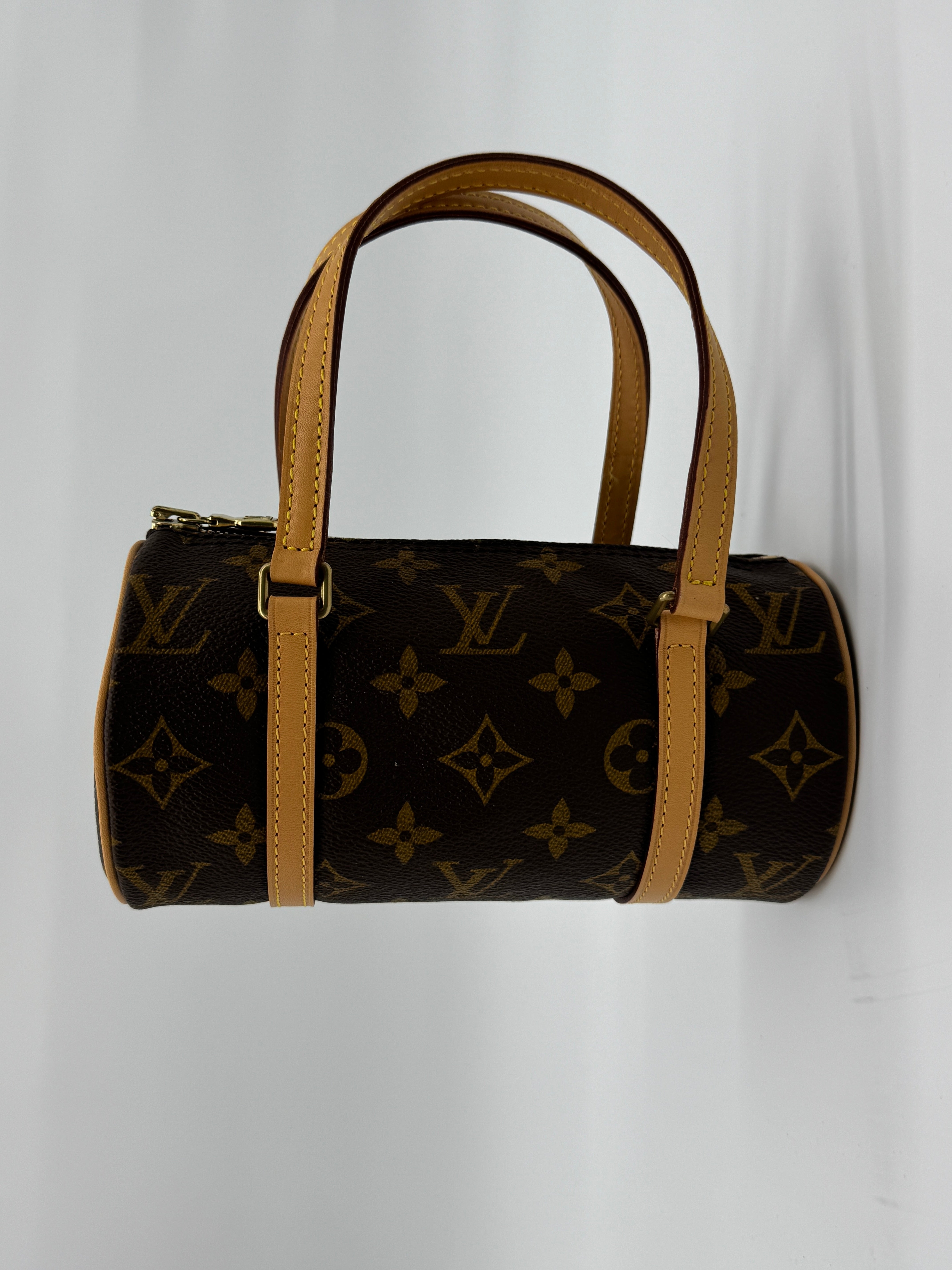 Louis Vuitton Papillon 19 Monogram Canvas Barrel Bag Vintage Top Handle Handbag