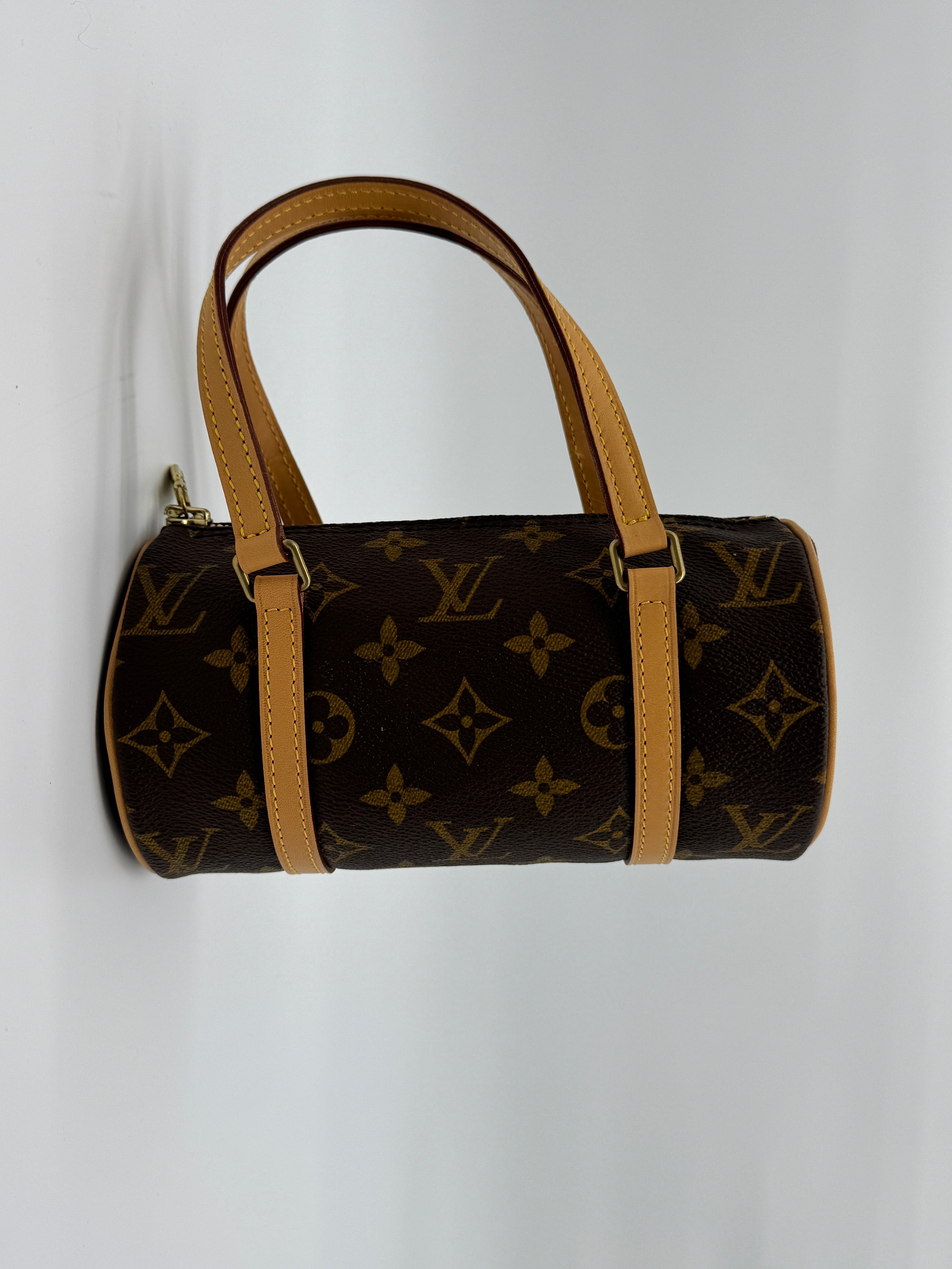 Louis Vuitton Papillon 19 Monogram Canvas Barrel Bag Vintage Top Handle Handbag