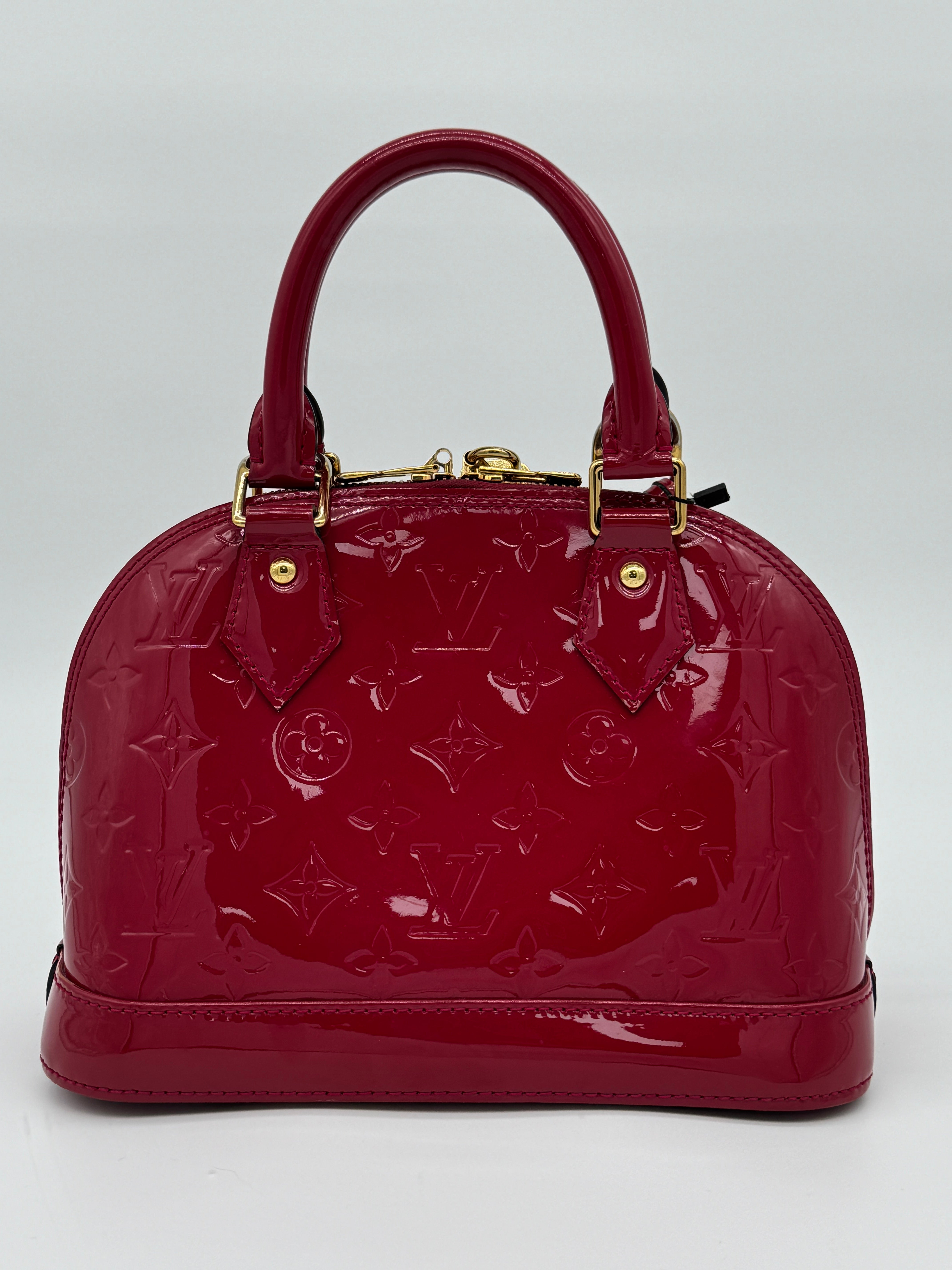 Louis Vuitton Alma BB Rose Indien Monogram Vernis Patent Leather Bag